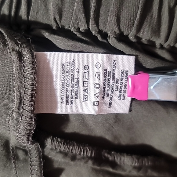 FREE PEOPLE Large Olive Green Button Down Bat Wing Bohemian Hippie Rayon Blouse - Picture 15 of 16